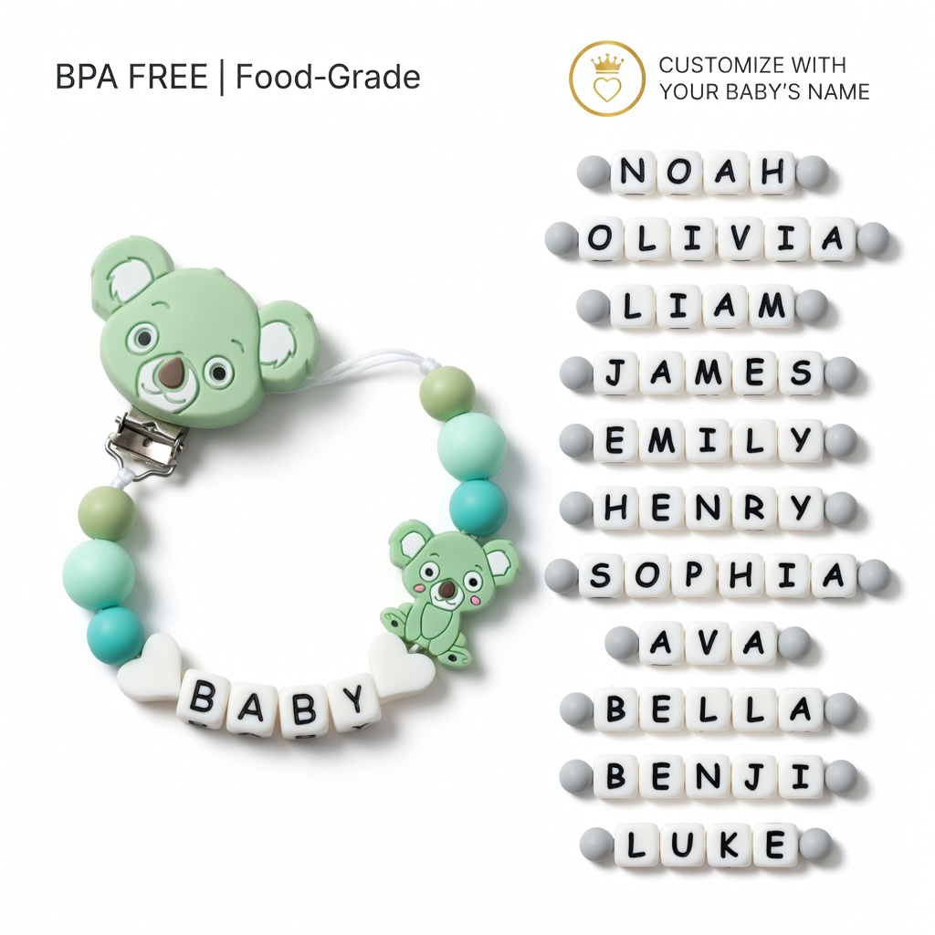 Silicone Baby Pacifier Clip Te - Baby Food Name recension och pris