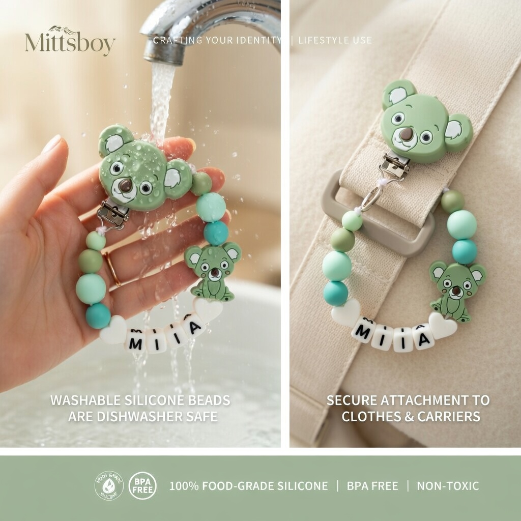 Silicone Baby Pacifier Clip Te - Baby Food Name recension och pris