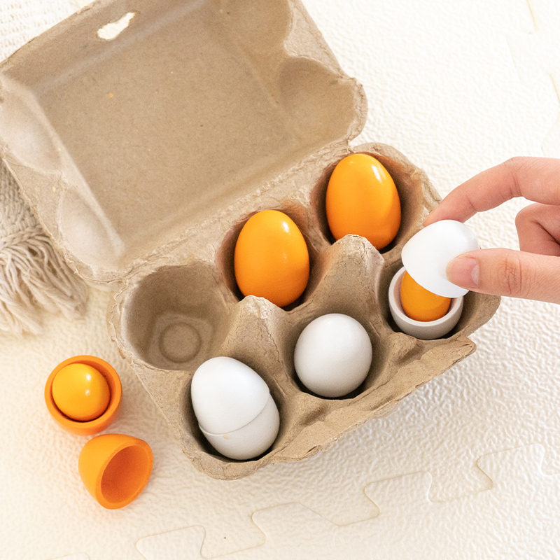 6pcs Wooden Eggs Toy Egg Kitch - Baby Food Under 1 Year recension och pris