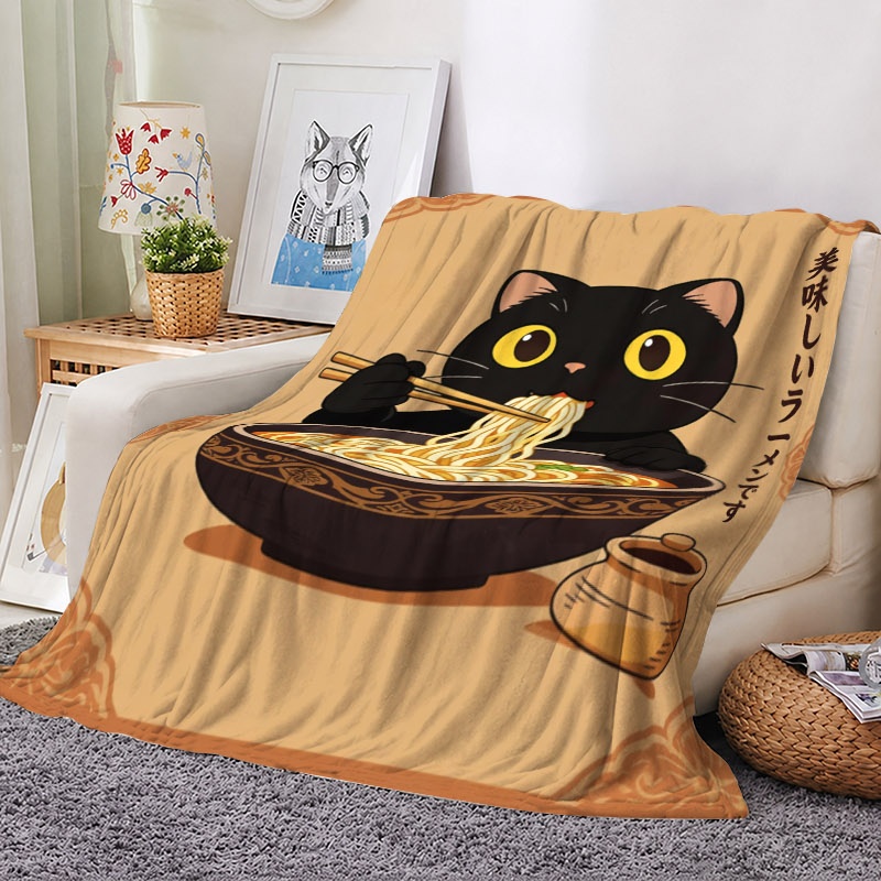 Cute Cat Ramen Throw Blanket T - Baby Food In Japan recension och pris