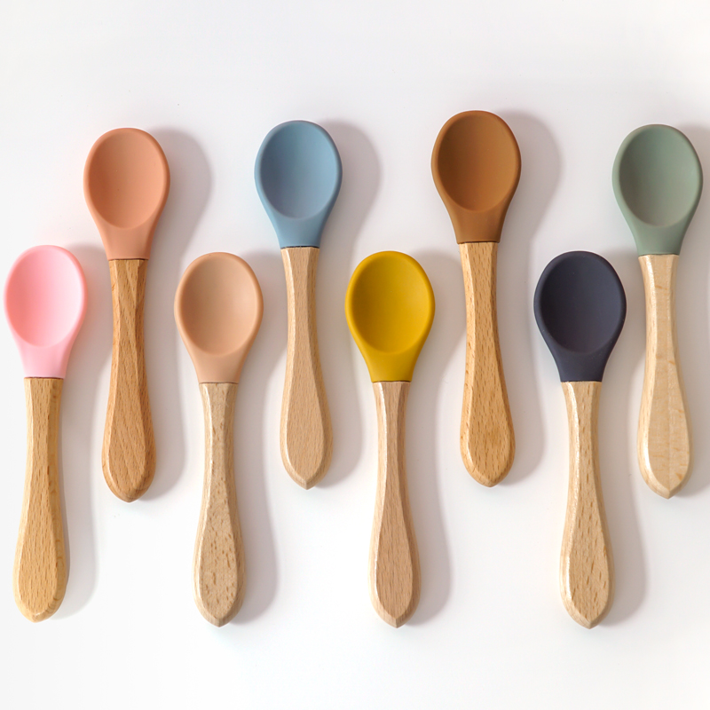 Feeding Wooden Handle Silicone - Baby Food Category recension och pris