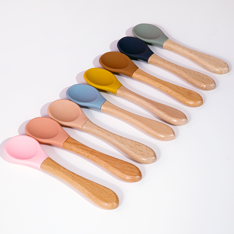 Feeding Wooden Handle Silicone - Baby Food Category recension och pris